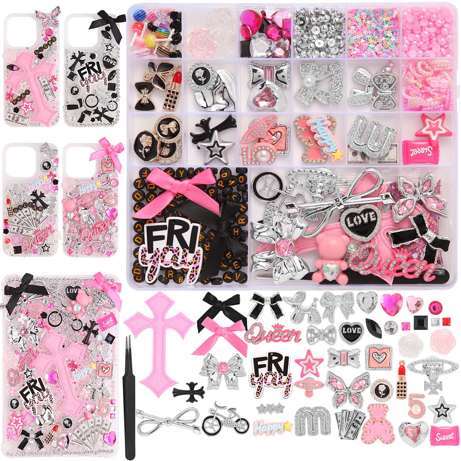 Amazon.com: EIiovcnya 2380 Pcs Junk Phone Case Charms Kit, Charms